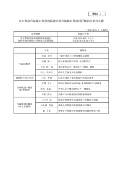 資料3 東京都歯科保健対策推進協議会歯科保健