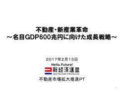 不動産・新産業革命 ～名目GDP600兆円に向けた成長戦略