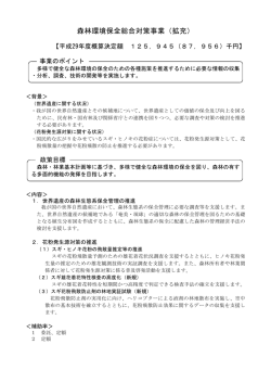 森林環境保全総合対策事業（拡充）