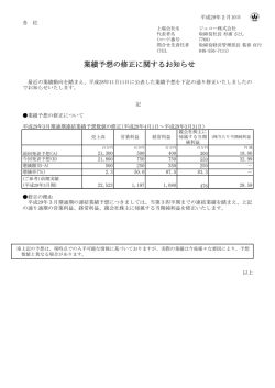 業績予想の修正に関するお知らせ