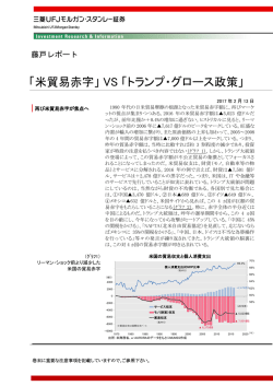 「米貿易赤字」 VS 「トランプ・グロース政策」