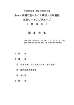 洪水・高潮氾濫からの大規模・広域避難 検討ワーキンググループ （ 第 3