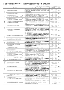 子どもの虹情報研修センター 平成 29 年度虐待対応研修一覧（実施月別）