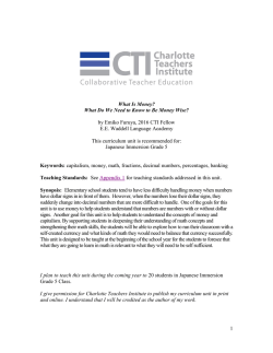 Curriculum Unit  - Charlotte Teachers Institute