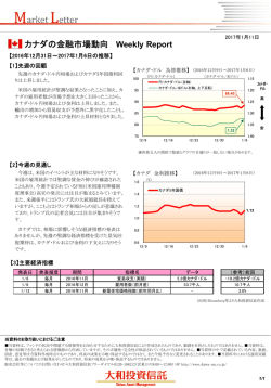 カナダの金融市場動向 Weekly Report