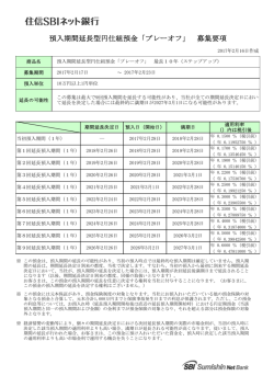 預入期間延長型円仕組預金「プレーオフ」 募集要項
