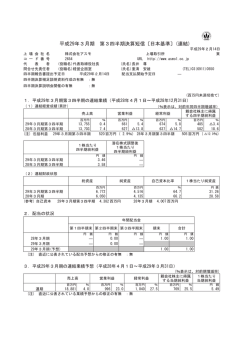 平成29年3月期 第3四半期決算短信