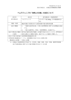 ベムラフェニブの「使用上の注意」の改訂について
