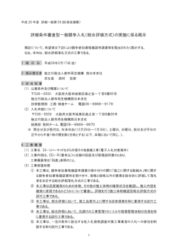 詳細条件審査型一般競争入札（総合評価方式）の実施に