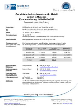 IMM Termine - IHK M&uuml;nchen und Oberbayern