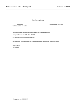 BE zu 17 - Niedersächsischer Landtag