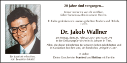 Dr. Jakob Wallner
