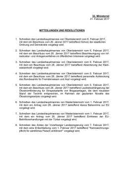 32. Ministerrat 21. Februar 2017 MITTEILUNGEN UND