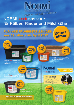 NORMI Leckmassen – für Kälber, Rinder und Milchkühe