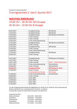 Terminplan Gruppentraining Standard - TTC Schwarz-Gold