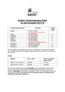 Gro&szlig;es Ferienprogrammpaket