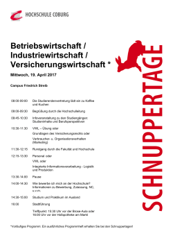 Programm am 19.4.17