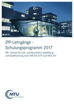 ZfP-Lehrgänge - Schulungsprogramm 2017