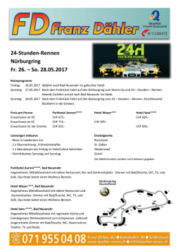 24-Stunden-Rennen Nürburgring Fr. 26. – So. 28.05.2017