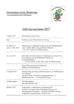 Jahresprogramm 2017 - Gartenbauverein Riedering