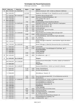 Terminplan des Pascal