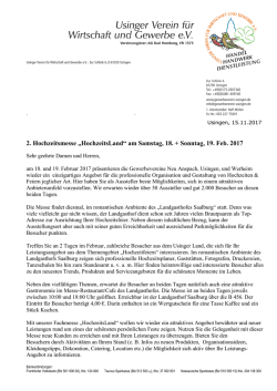 Download: Infoblatt Hochzeitsmesse 2017