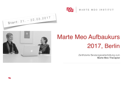 Kurs läuft - Marte Meo Institut