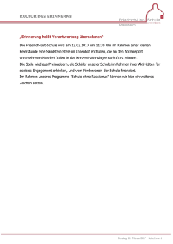 kultur des erinnerns - Friedrich-List