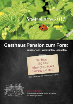 Speisekarte 2017 - Gasthaus Pension zum Forst
