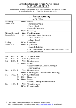 Gottesdienstordnung 04.03. - Pfarrei St.Michael in Paring