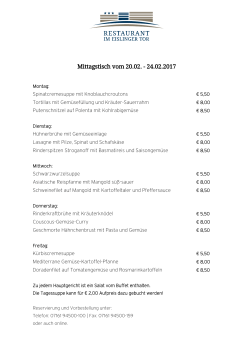 Mittagskarte - Hotel Eislinger Tor