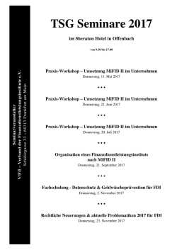 Vorankündigungen TSG Seminare 2017