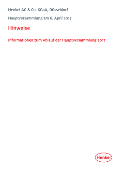 Henkel Informationen zum Ablauf der Hauptversammlung