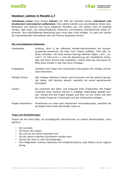 Handout: Lektion in Moodle 2.7 - Moodle @ HTW