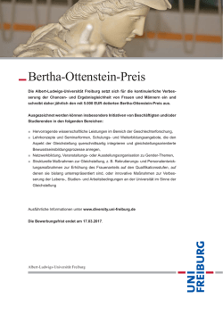 Bertha-Ottenstein-Preis - Gender und Diversity Portal