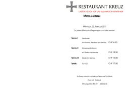 mittagsmenu - Restaurant Kreuz Buttisholz