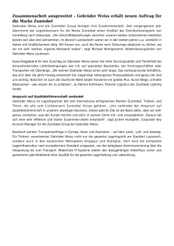 Eine starke Kooperation: Gebr&uuml;der Weiss und die