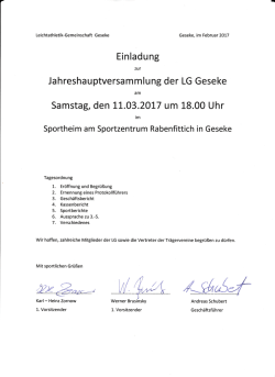 Jahreshau ptversa mm I u ng der Samstag, den L1