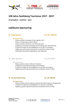100 Jahre Seelisberg Tourismus 1917 - 2017 Jubiläums