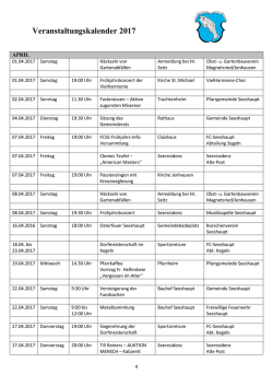 Veranstaltungskalender 2017