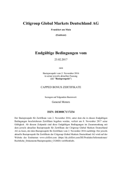 Endgültige Bedingungen vom
