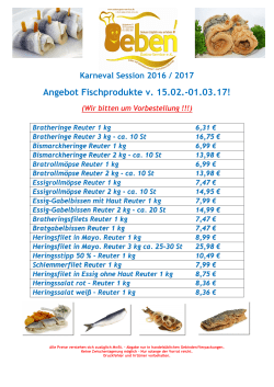 Angebot Fischprodukte v. 15.02.-01.03.17!