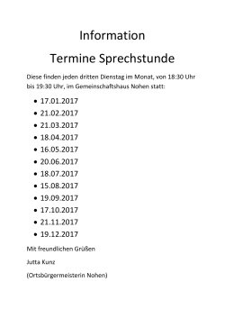 Information Termine Sprechstunde