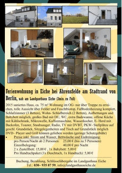 Ferienwohnung - Landgasthaus Eiche