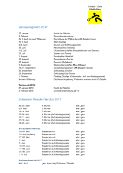 Jahresprogramm TCG 2017