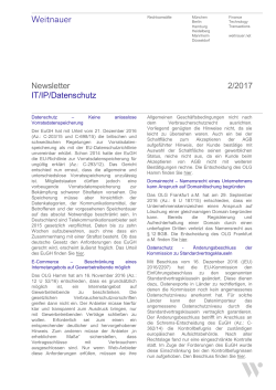 Newsletter 2/2017 IT/IP/Datenschutz