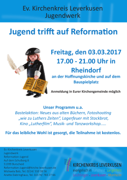 Jugend trifft auf Reformation - Evangelische Kirchengemeinde