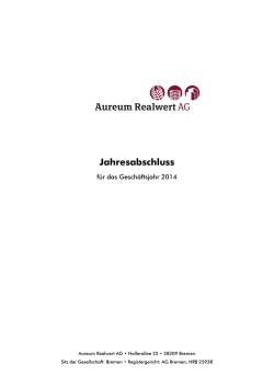 Jahresabschluss - Aureum Realwert AG