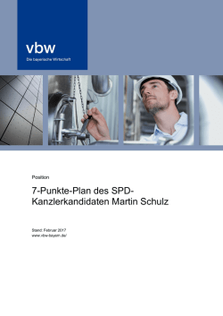 7-Punkte-Plan des SPD- Kanzlerkandidaten Martin Schulz