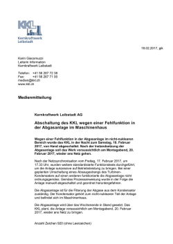 Medienmitteilung vom 18.02.2017